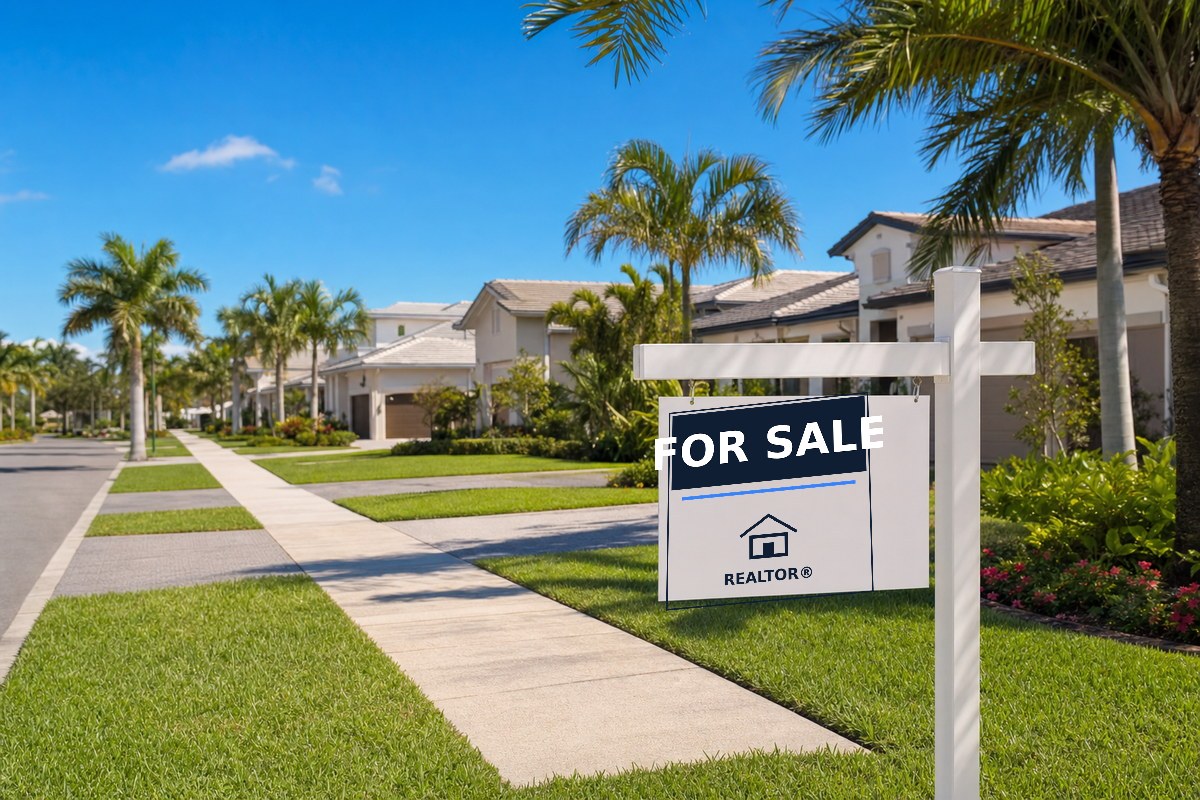 Florida home with a for-sale sign in a fast-moving market