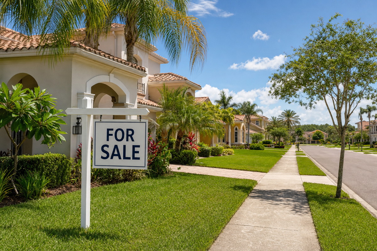 Florida home with a for-sale sign in a fast-moving market